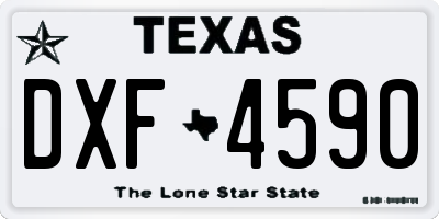 TX license plate DXF4590