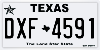 TX license plate DXF4591