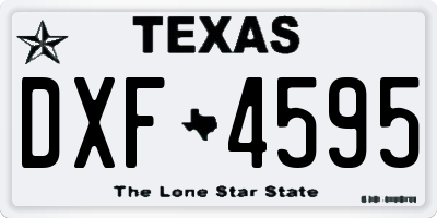 TX license plate DXF4595