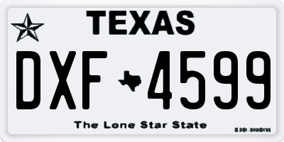 TX license plate DXF4599