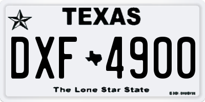 TX license plate DXF4900