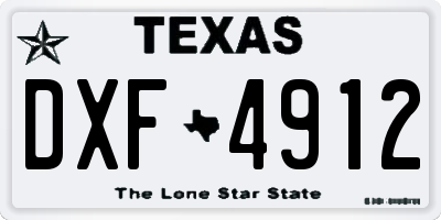 TX license plate DXF4912