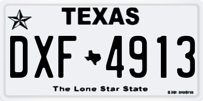 TX license plate DXF4913