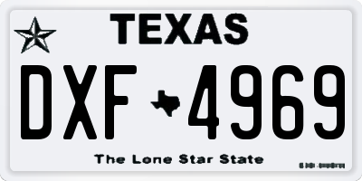 TX license plate DXF4969