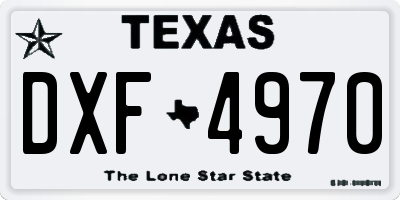 TX license plate DXF4970