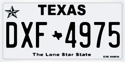 TX license plate DXF4975