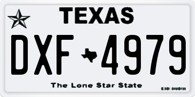 TX license plate DXF4979