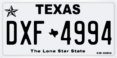 TX license plate DXF4994