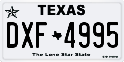 TX license plate DXF4995