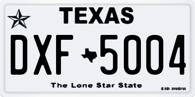 TX license plate DXF5004