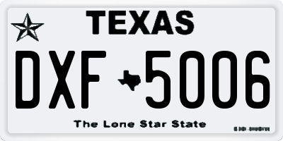 TX license plate DXF5006