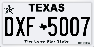 TX license plate DXF5007