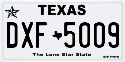 TX license plate DXF5009