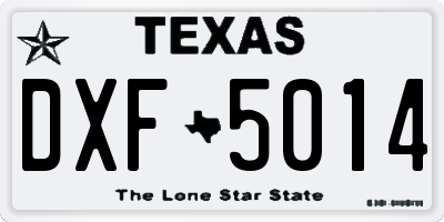 TX license plate DXF5014
