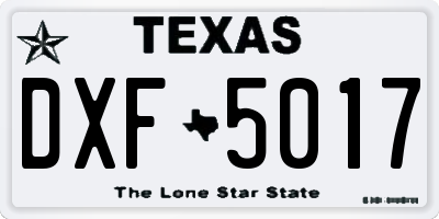 TX license plate DXF5017