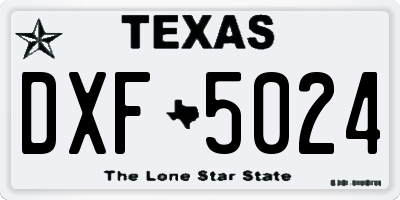 TX license plate DXF5024