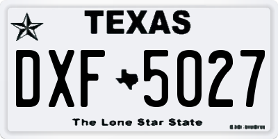 TX license plate DXF5027