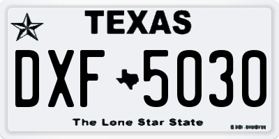 TX license plate DXF5030