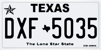 TX license plate DXF5035