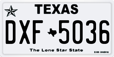 TX license plate DXF5036