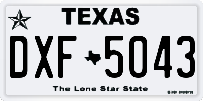 TX license plate DXF5043