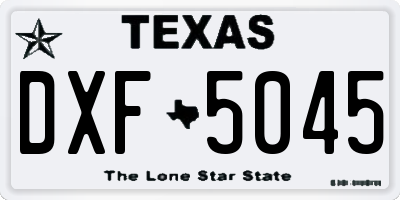 TX license plate DXF5045