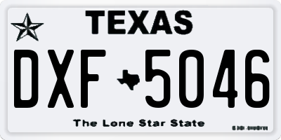 TX license plate DXF5046