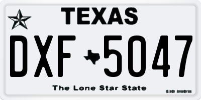 TX license plate DXF5047