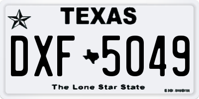 TX license plate DXF5049