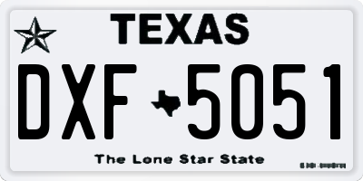 TX license plate DXF5051
