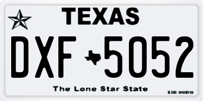 TX license plate DXF5052