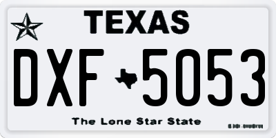 TX license plate DXF5053
