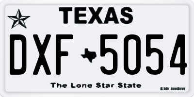TX license plate DXF5054
