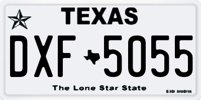 TX license plate DXF5055
