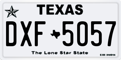 TX license plate DXF5057