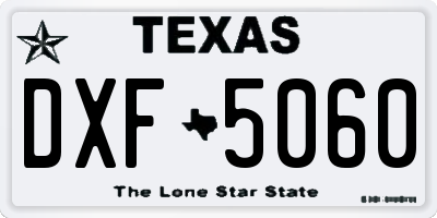 TX license plate DXF5060