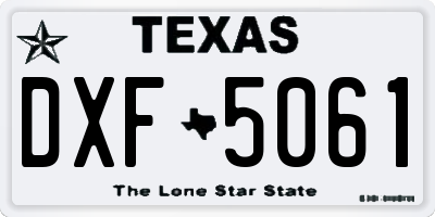 TX license plate DXF5061