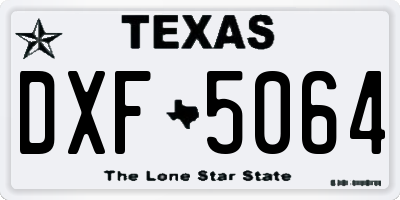 TX license plate DXF5064