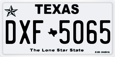 TX license plate DXF5065