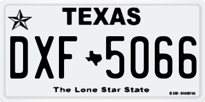 TX license plate DXF5066
