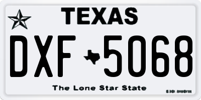 TX license plate DXF5068