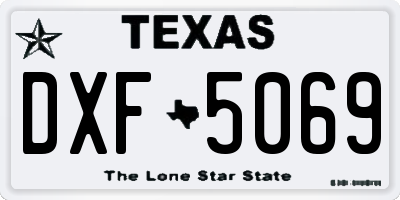 TX license plate DXF5069