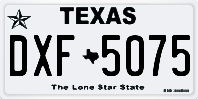 TX license plate DXF5075
