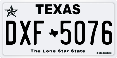 TX license plate DXF5076