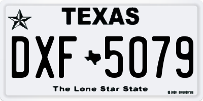TX license plate DXF5079