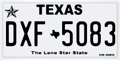 TX license plate DXF5083