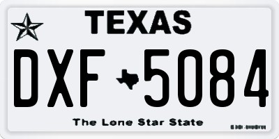 TX license plate DXF5084