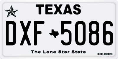TX license plate DXF5086
