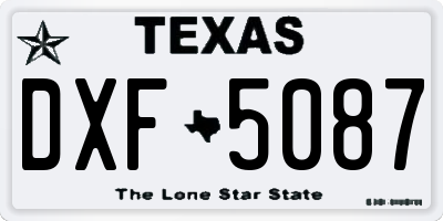 TX license plate DXF5087