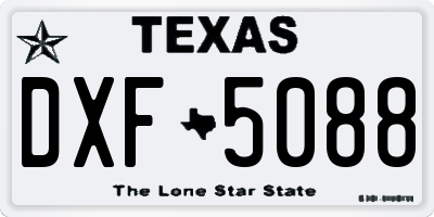TX license plate DXF5088